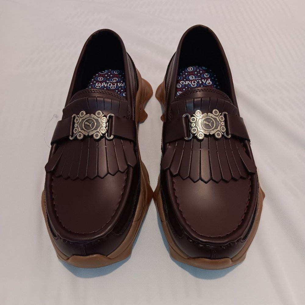 Puma X Palomo Spain Burgundy Nitefox Leather Loafer 386683-01 Mens size 9